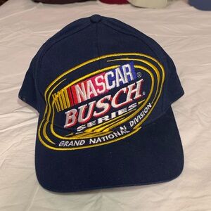 Vintage NASCAR Bush Series navy SnapBack baseball hat. Never worn.